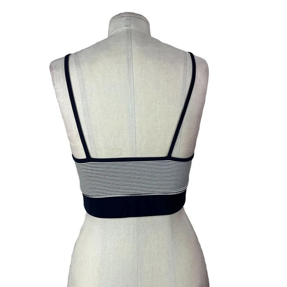 Nylora Navy Blue Striped Sports Bra Cropped Tank Top Size Small - Picture 6 of 10